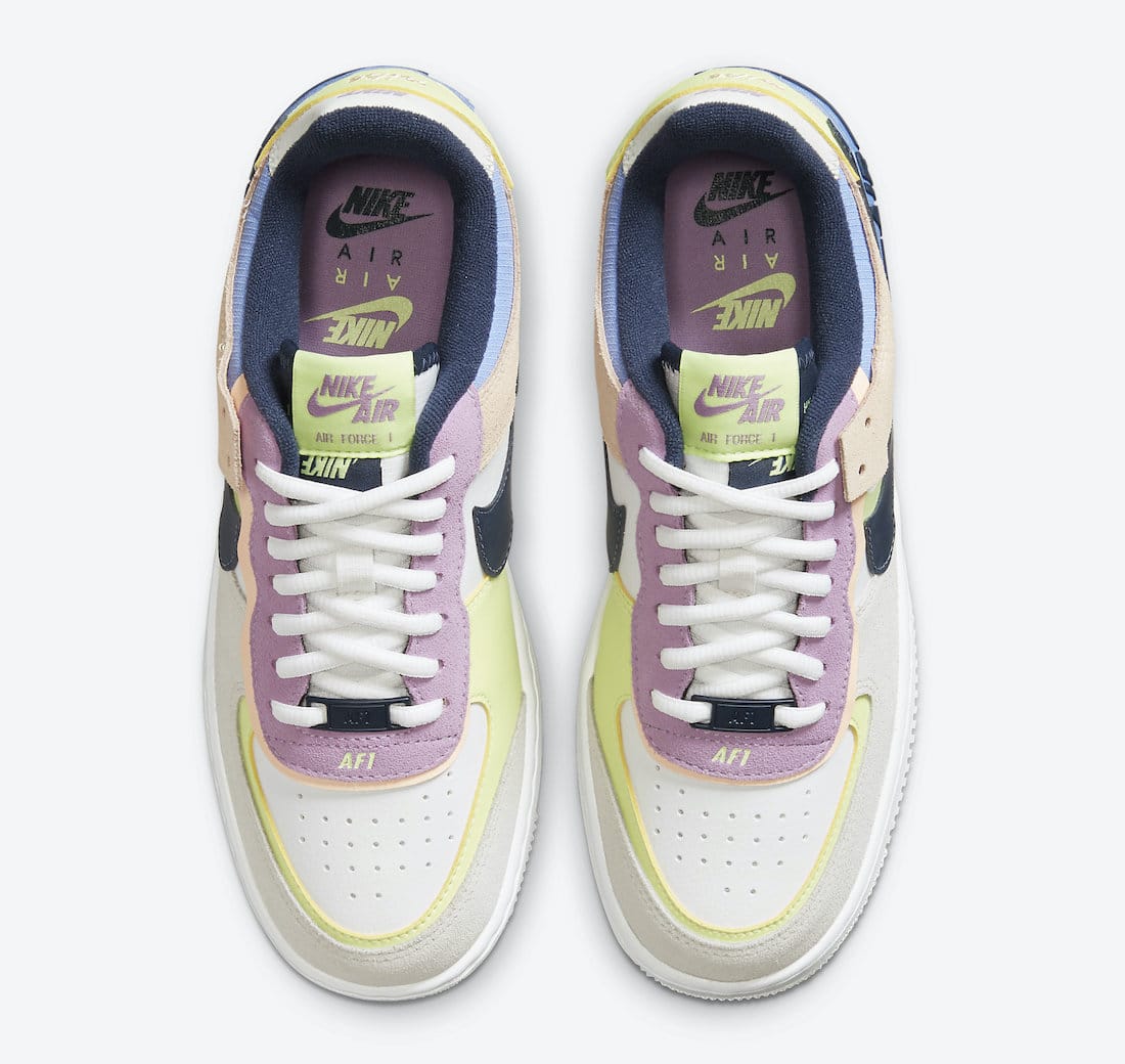 Pánské bílé tenisky Nike Air Force 1 Shadow Photon Dust/Royal Pulse-Barely Volt CU8591-001 kožené nízké boty a obuv Nike AF1