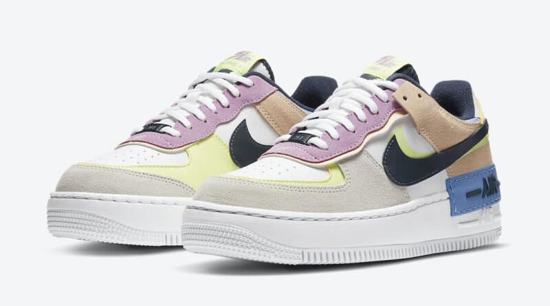 Pánské bílé tenisky Nike Air Force 1 Shadow Photon Dust/Royal Pulse-Barely Volt CU8591-001 kožené nízké boty a obuv Nike AF1