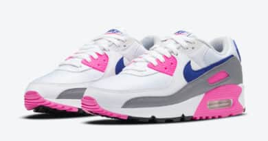 Dámské bílé tenisky a boty Nike Air Max 90 WMNS White/Vast Grey-Concord-Pink Blast CT1887-100 nízké sportovní botasky a obuv Nike