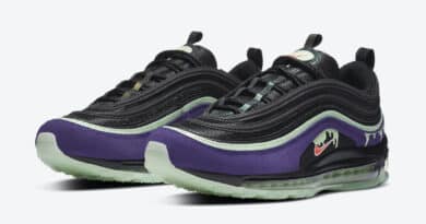 Pánské černé tenisky a boty Nike Air Max 97 Black/Red/Purple-Slime Green DC1500-001 nízké sportovní botasky a obuv Nike