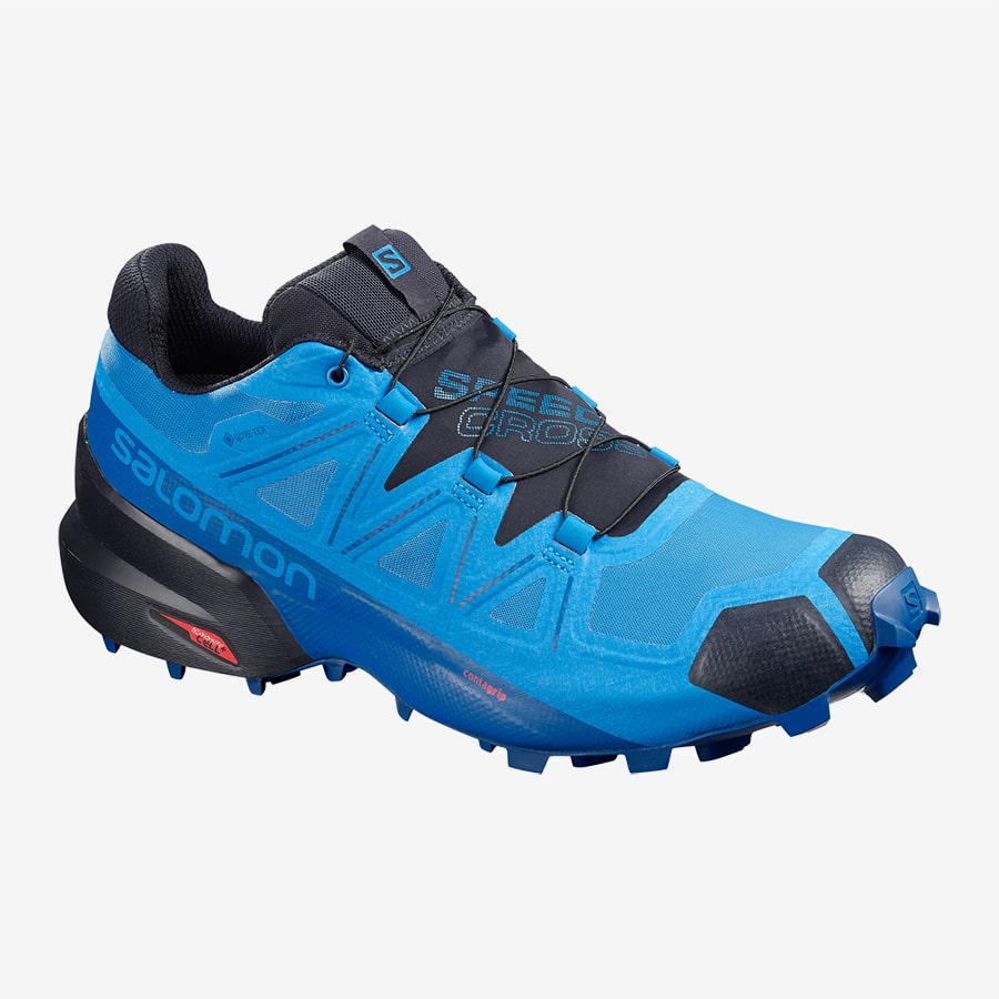 Pánské modré tenisky a boty Salomon Speedcross 5 GTX GORE-TEX Blue Aster/Lapis Blue/Navy Blazer 409571 běžecké botasky a obuv Salomon