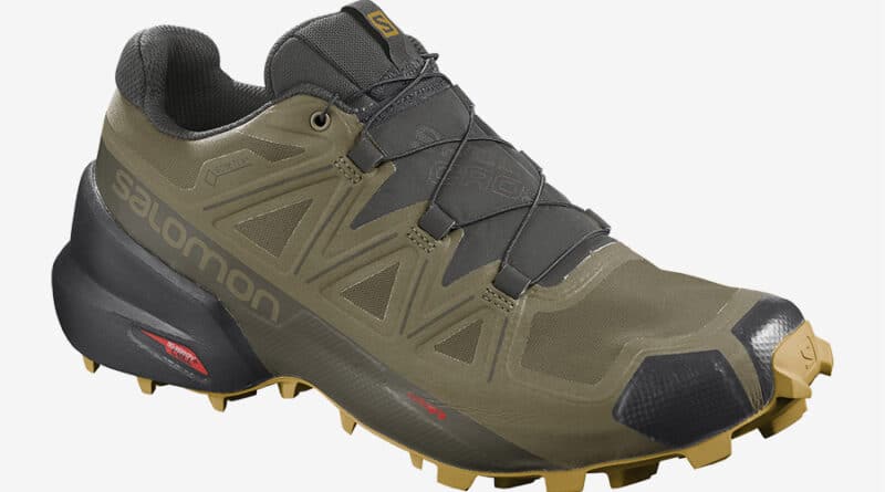 Pánské šedé zelené tenisky a boty Salomon Speedcross 5 GTX GORE-TEX Martini Olive/Peat/Arrowwood 411174 běžecké botasky a obuv Salomon