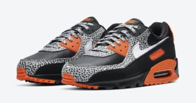 Pánské černé tenisky a boty Nike Air Max 90 Safari Black/Safety Orange-White DA5427-001 nízké sportovní botasky a obuv Nike