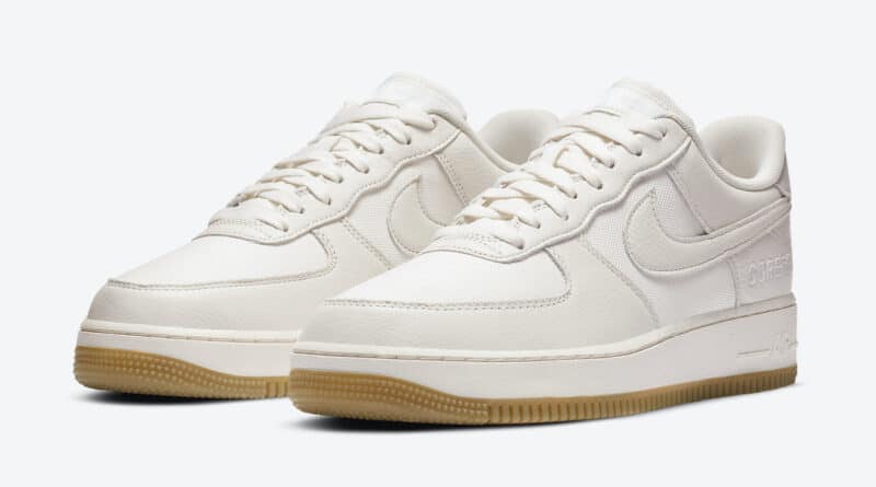 Pánské bílé tenisky Nike Air Force 1 Gore-Tex White Sail Cream Gum DC9031-001 nízké kožené boty a obuv Nike AF1