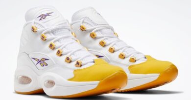 Pánské bílé tenisky Reebok Question Mid White/Purple/White-Yellow FX4278 kotníkové basketbalové boty a obuv Reebok