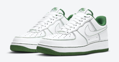 Pánské bílé tenisky Nike Air Force 1 Low White/White-Pine Green CV1724-103 kožené nízké boty a obuv Nike AF1