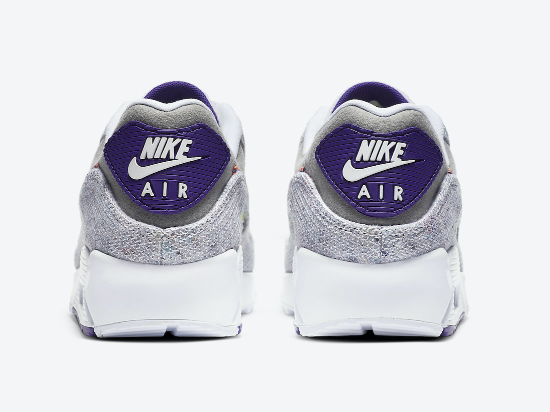 Pánské bílé tenisky a boty Nike Air Max 90 NRG White/Electric Green-Court Purple CT1684-100 nízké sportovní botasky a obuv Nike