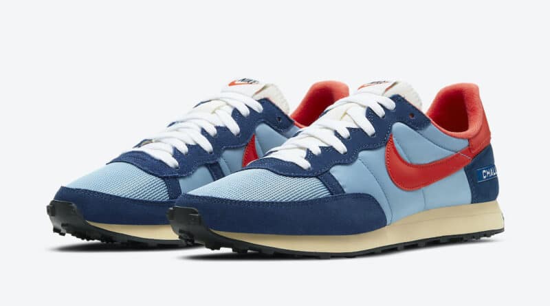 Pánské modré tenisky a boty Nike Challenger OG Light Blue/Habanero Red DC5214-422 nízké běžecké botasky a obuv Nike