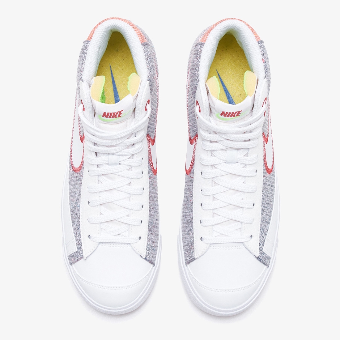 Pánské bílé šedé tenisky Nike Blazer Mid 77 Grey/White/Sport Red-Electric Green CW5838-022 vysoké kotníkové boty a obuv Nike