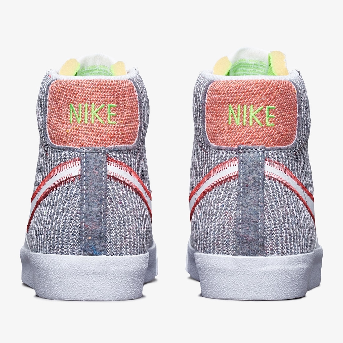 Pánské bílé šedé tenisky Nike Blazer Mid 77 Grey/White/Sport Red-Electric Green CW5838-022 vysoké kotníkové boty a obuv Nike