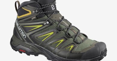 Pánské zelené tenisky Salomon X Ultra 3 Mid GTX Castor Gray/Black/Green Sulphur 401337 kotníkové turistické boty a obuv Salomon