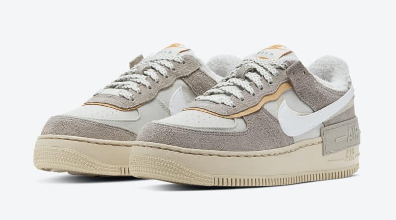 Pánské bílé béžové tenisky Nike Air Force 1 Shadow Wild White/Grey/Beige/Orange DC5270-016 nízké boty a obuv Nike AF1