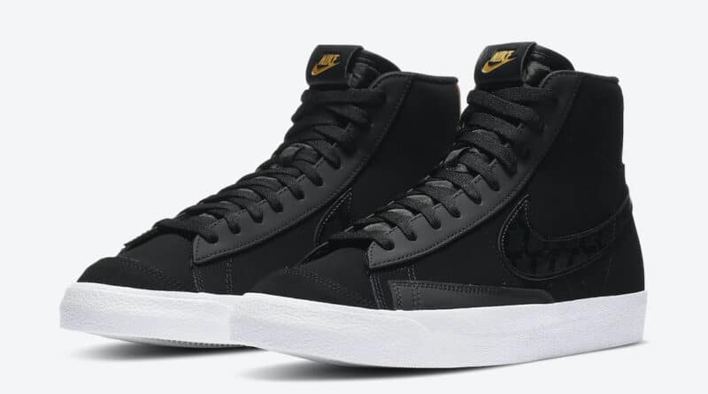 Pánské černé tenisky Nike Blazer Mid Black Gold DD6614-001 vysoké kotníkové boty a obuv Nike