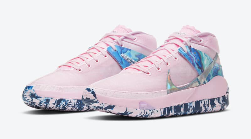 Dámské růžové tenisky Nike KD 13 Pink Foam/Light Arctic Pink/Blue Void DC0011-600 nízké basketbalové boty a obuv Nike