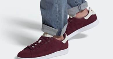 Pánské vínové tenisky a boty adidas Stan Smith Maroon/Footwear White-Gold Metallic FU9616 manšestrové nízké botasky a obuv adidas