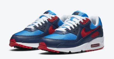 Pánské modré tenisky a boty Nike Air Max 90 Photo Blue/University Red CT1687-400 nízké sportovní botasky a obuv Nike