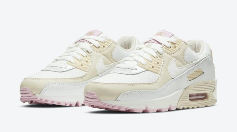 Dámské bílé krémové tenisky a boty Nike Air Max 90 Summit White/Metallic Red Bronze-Light Orewood Brown CT1873-100 nízké botasky a obuv