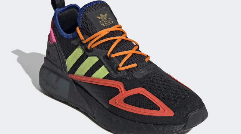 Pánské černé tenisky a boty adidas ZX 2K Boost Core Black/Solar Slime-Semi Solar Red FY4005 běžecké botasky a obuv adidas