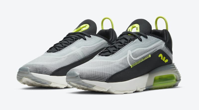 Pánské černé šedé tenisky a boty Nike Air Max 2090 Pure Platinum/Black-Lemon Venom CT1803-001 nízké sportovní botasky a obuv Nike