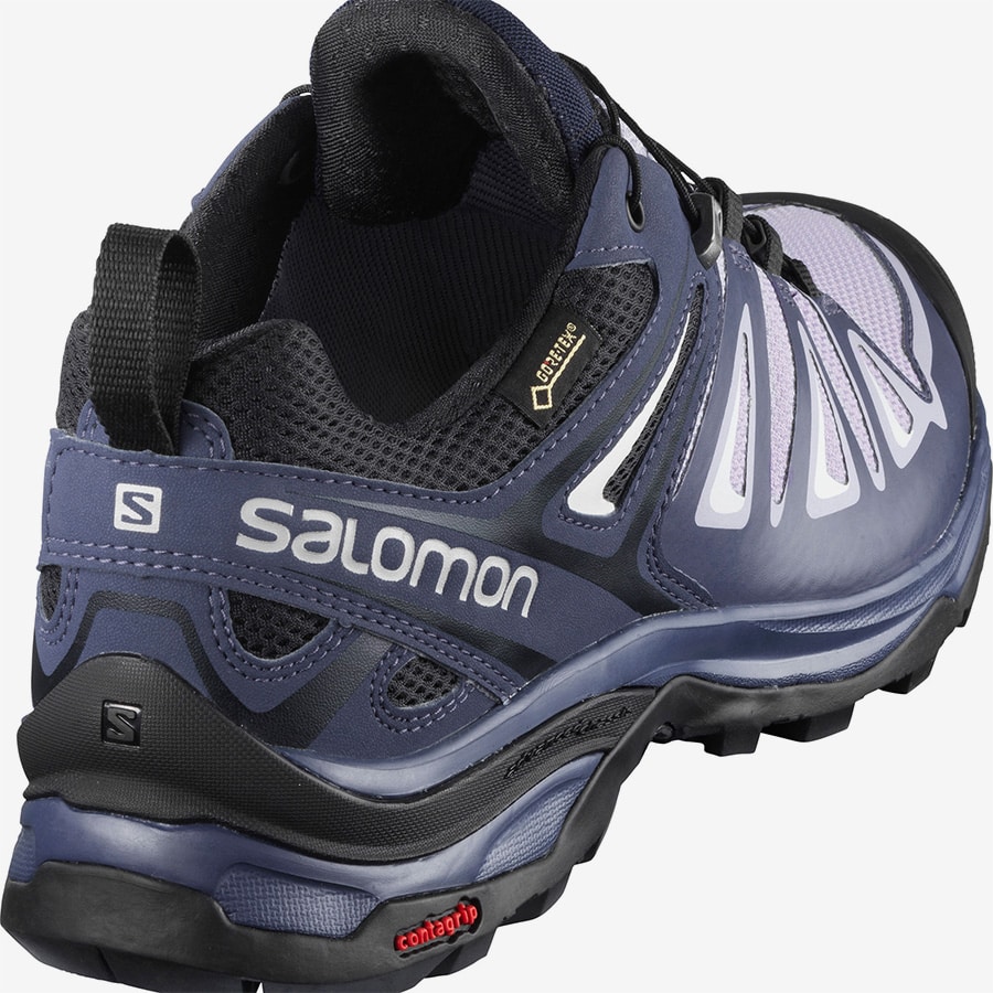 Dámské modré bílé tenisky Salomon X Ultra 3 GTX W Languid Lavender/Crown Blue/Navy Blazer 406761 turistické outdoorové boty a obuv Salomon