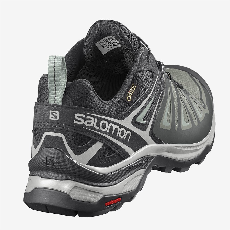 Dámské zelené černé tenisky Salomon X Ultra 3 GTX W Shadow/Lunar Rock/Aqua Gray 411401 turistické outdoorové boty a obuv Salomon