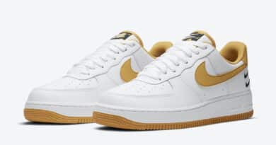 Pánské bílé tenisky a botasky Nike Air Force 1 Low Core White/Wheat CT2300-100 kožené nízké volnočasové boty a obuv Nike AF1