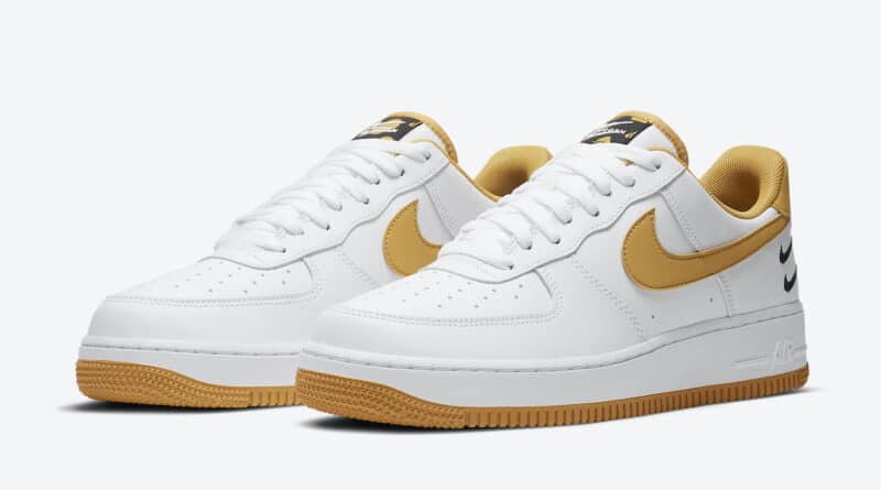 Pánské bílé tenisky a botasky Nike Air Force 1 Low Core White/Wheat CT2300-100 kožené nízké volnočasové boty a obuv Nike AF1