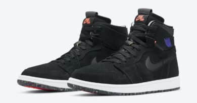 Pánské černé tenisky Air Jordan 1 High Zoom Black/Court Purple-Hot Punch-Green Glow CT0978-005 semišové kotníkové boty a obuv Jordan