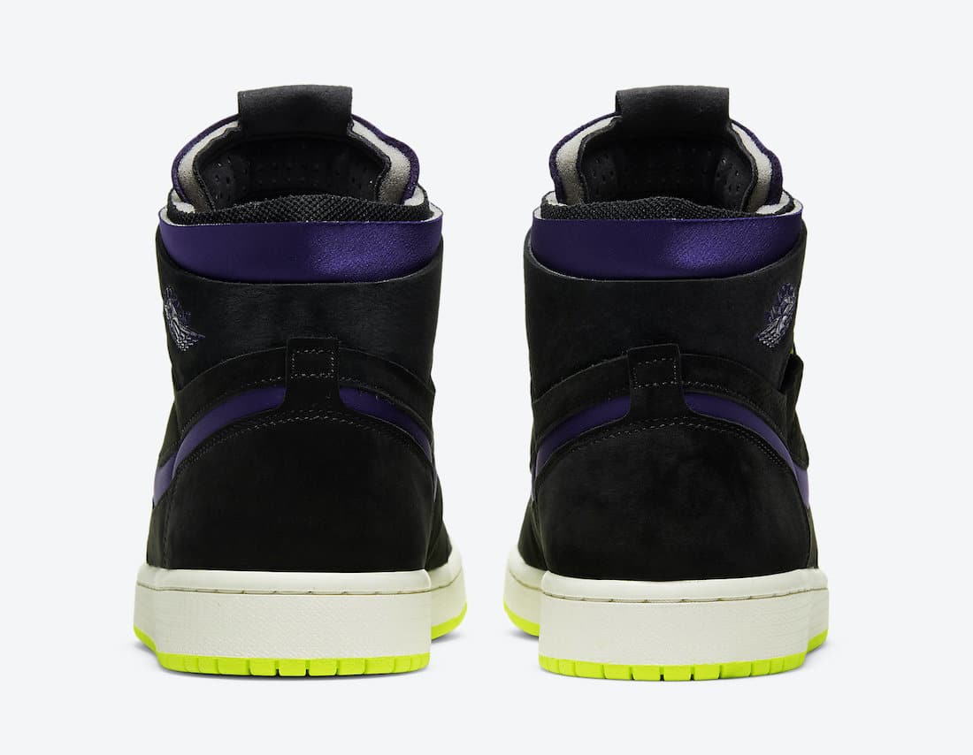 Dámské fialové černé tenisky Air Jordan 1 High Zoom WMNS Black/Court Purple-Lemon Venom-Sail CT0979-001 kotníkové boty a obuv Jordan