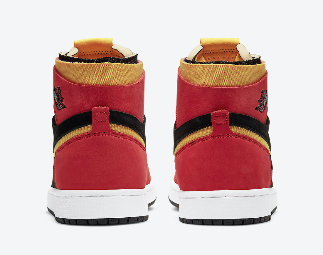 Pánské červené černé tenisky Air Jordan 1 Zoom Comfort Black/Chile Red-White-University Gold CT0978-006 semišové kotníkové boty a obuv Jordan