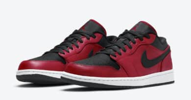 Pánské červené černé tenisky Air Jordan 1 Low Gym Red/Black-White 553558-605 kožené nízké boty a obuv Jordan