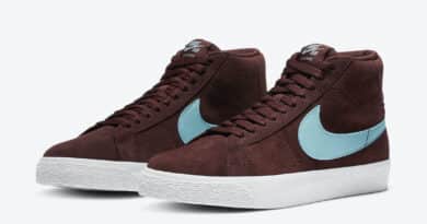 Pánské vínové tenisky Nike SB Blazer Mid Mystic Dates/Glacier Ice-Mystic Dates 864349-600 semišové a vysoké kotníkové boty a obuv Nike