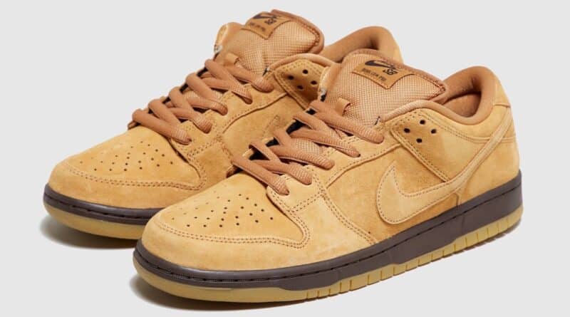 Pánské hnědé tenisky a botasky Nike SB Dunk Low Suede Wheat/Dark Mocha/Gum BQ6817-204 nízké semišové boty a obuv Nike SB