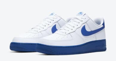 Pánské bílé modré tenisky a botasky Nike Air Force 1 Low White/Royal Blue CK7663-103 nízké kožené boty a obuv Nike AF1