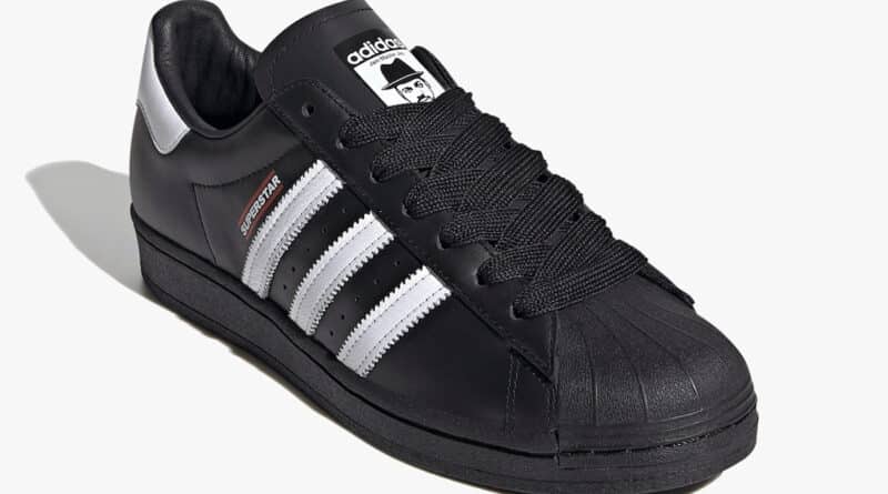 Pánské černé tenisky a boty Run DMC x adidas Superstar Black/Footwear White/Hi-Res Red FX7617 kožené nízké botasky a obuv adidas