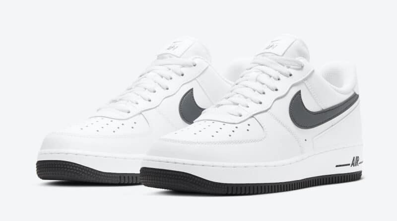 Pánské bílé tenisky a botasky Nike Air Force 1 Low White/Black/Grey-Dark Grey DD7113-100 nízké kožené boty a obuv Nike AF1