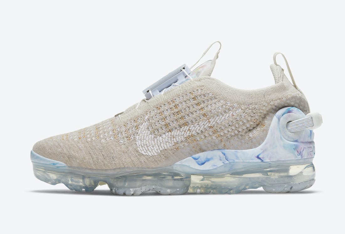 Dámské krémové tenisky a boty Nike Air VaporMax 2020 WMNS Oatmeal/White-Light Bone-Hydrogen Blue CT1933-100 běžecké botasky a obuv Nike