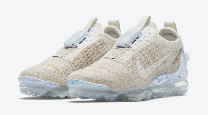 Dámské krémové tenisky a boty Nike Air VaporMax 2020 WMNS Oatmeal/White-Light Bone-Hydrogen Blue CT1933-100 běžecké botasky a obuv Nike