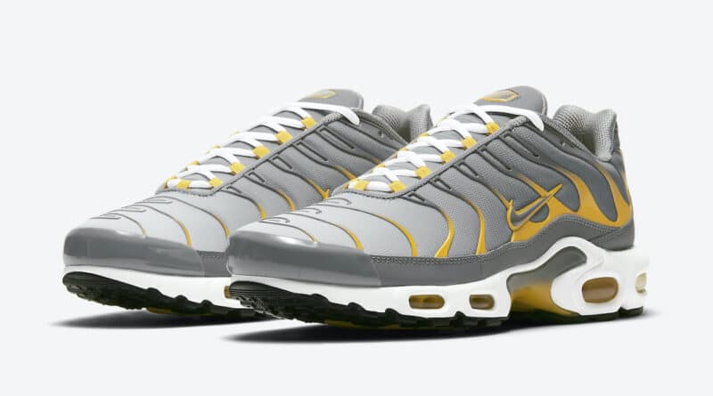 Pánské šedé žluté tenisky a boty Nike Air Max Plus White/Black/Grey-Yellow DD7111-001 nízké sportovní botasky a obuv Nike