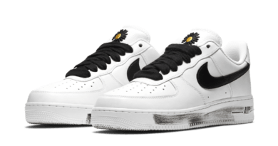 Pánské bílé tenisky a botasky PEACEMINUSONE x Nike Air Force 1 Para-Noise White/Black-White DD3223-100 nízké kožené boty a obuv Nike AF1