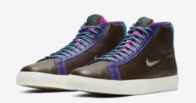 Pánské hnědé tenisky Nike SB Zoom Blazer Mid Premium Baroque Brown/Green Abyss/White CU5283-201 kožené kotníkové boty a obuv Nike