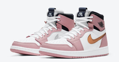 Pánské bílé růžové tenisky Air Jordan 1 Zoom Comfort Pink Glaze/Cactus Flower-White-Sail CT0979-601 kožené kotníkové boty a obuv Jordan