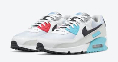 Pánské bílé tenisky a boty Nike Air Max 90 White/Iron Grey-Chlorine Blue CV8839-100 sportovní nízké botasky a obuv Nike