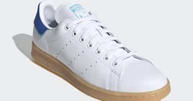 Pánské bílé tenisky a boty adidas Stan Smith Blue Heels Cloud White/Blue-Gum FU9600 kožené nízké botasky a obuv adidas