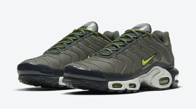 Pánské zelené tenisky a boty 3M x Nike Air Max Plus Twilight Marsh/Anthracite-Summit White-Volt DB4609-300 nízké sportovní botasky a obuv Nike