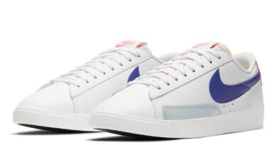 Pánské bílé tenisky a boty Nike Blazer Low White/Hyper Pink-Concord-Pure Platinum DC9211-100 sportovní kožené botasky a obuv Nike