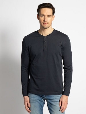 Pánské tmavě modré tričko Mishumo Long Sleeve Top navy MI-8798