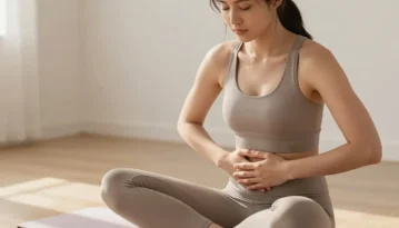 žena praktikuje dechové cvičení pro uklidnění nervového systému