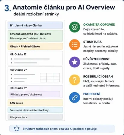 Anatomie článku pro AI Overview